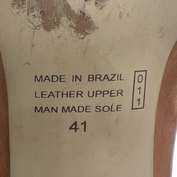 Gabriella Rocha Nude Pointed Toe Leather Kitten Heels Size 41 Women’s - Picture 4 of 9